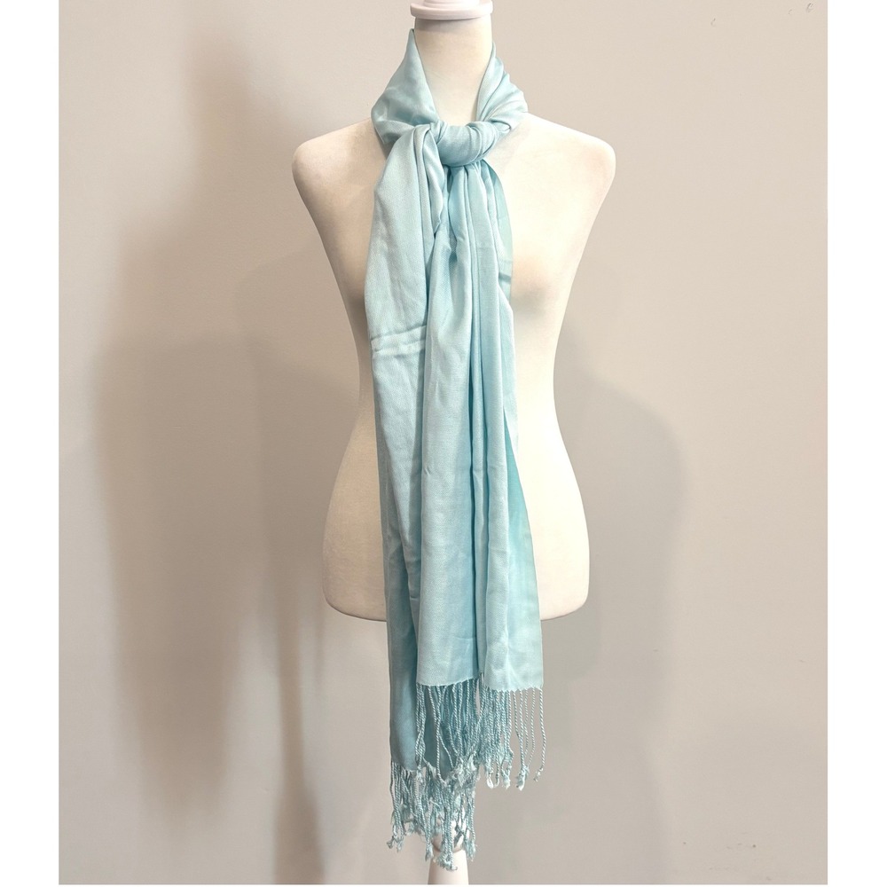 Collection XVIII Scarf Wrap Fringed Viscose Pashmina Formal Blue Pastel 21875